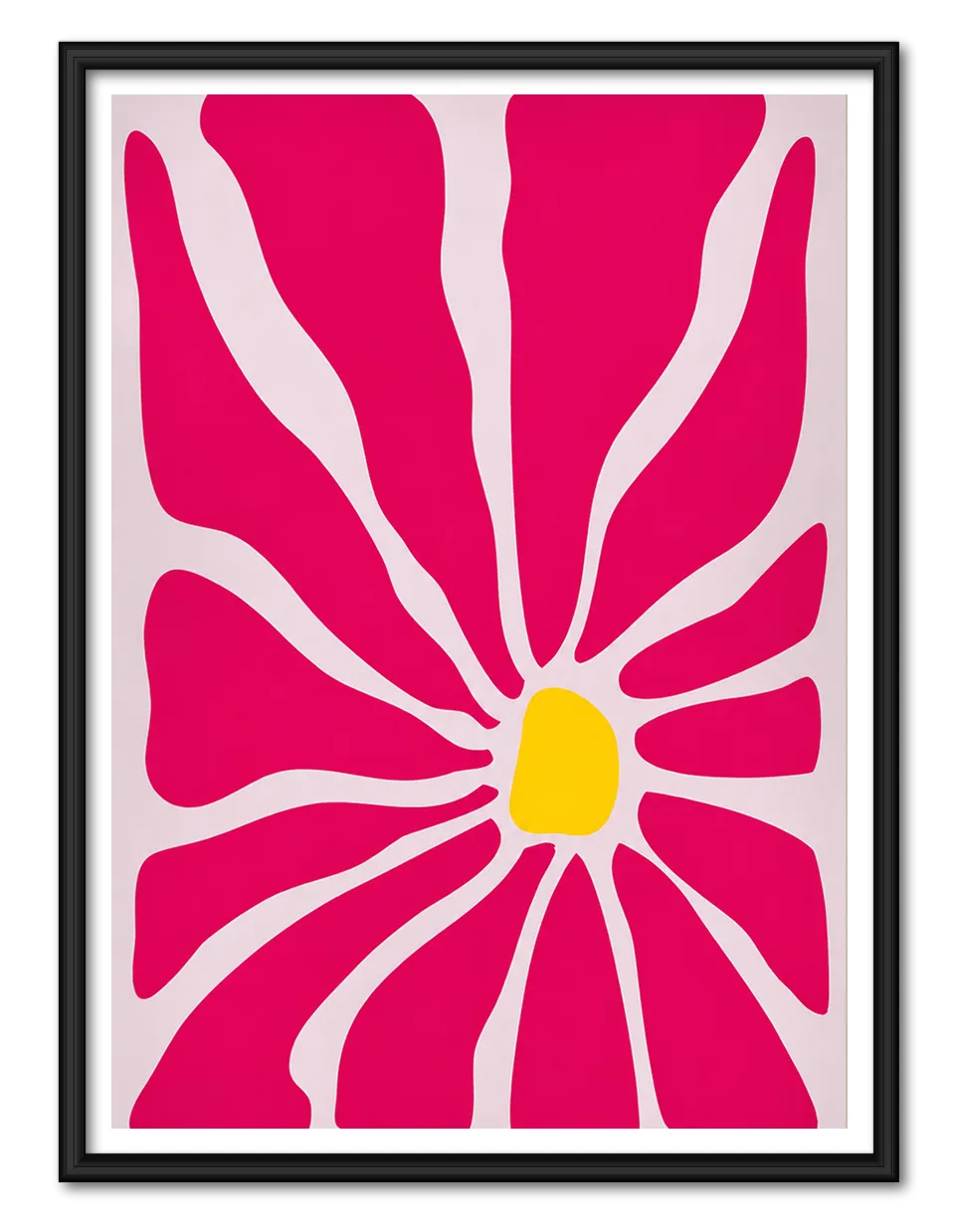 Pink Abstract Flower Pop Art Wall Art 1