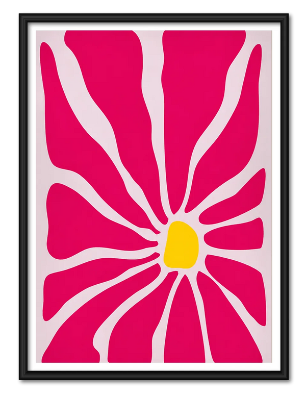 Pink Abstract Flower Pop Art Wall Art