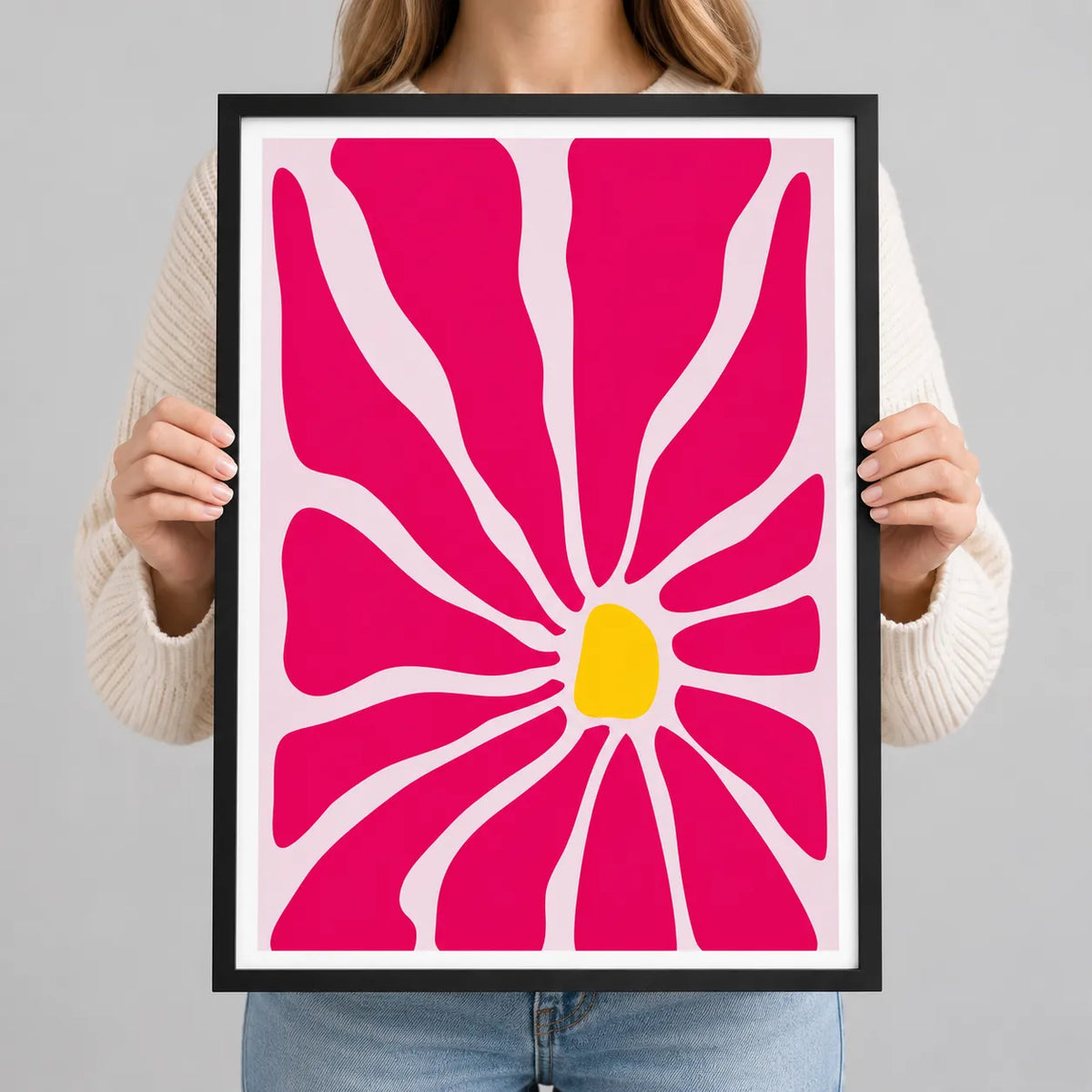Pink Abstract Flower Pop Art Wall Art 3