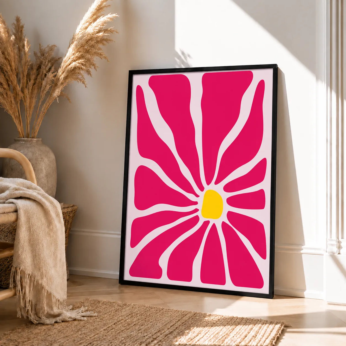 Pink Abstract Flower Pop Art Wall Art 4