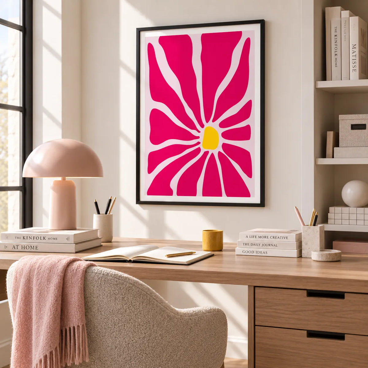 Pink Abstract Flower Pop Art Wall Art 5