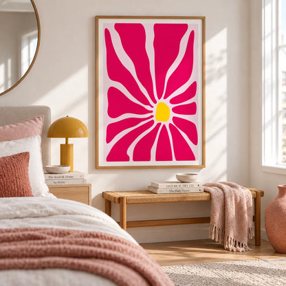 Pink Abstract Flower Pop Art Wall Art 6