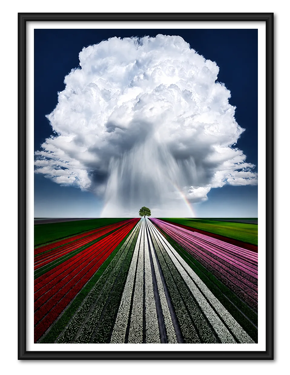 Giant Cloud Over Colorful Fields Wall Art 1