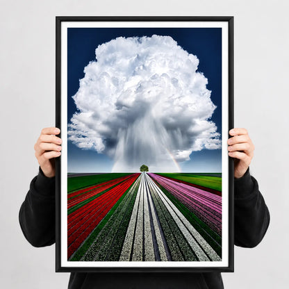 Giant Cloud Over Colorful Fields Wall Art 3