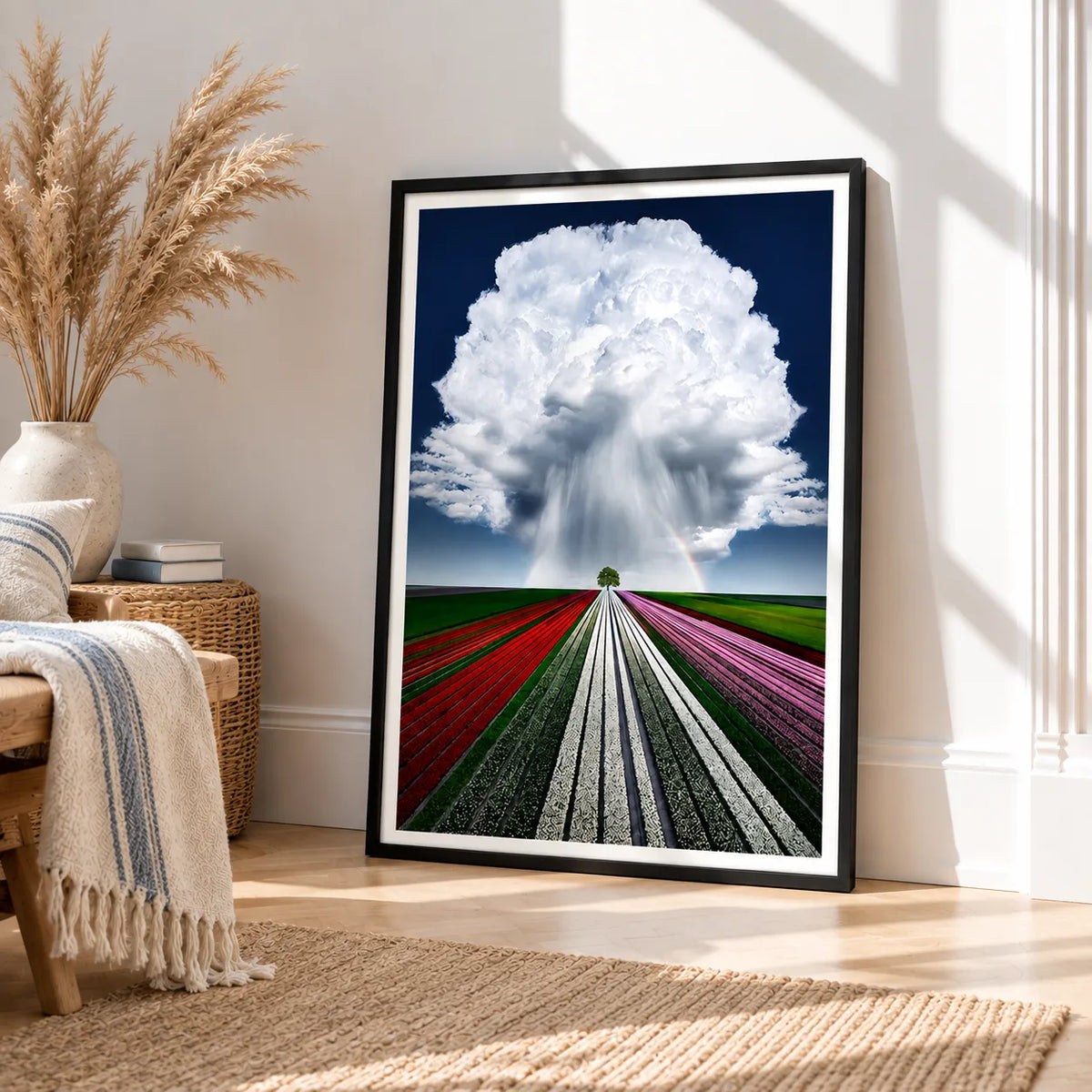 Giant Cloud Over Colorful Fields Wall Art 4