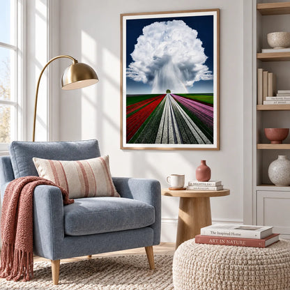 Giant Cloud Over Colorful Fields Wall Art 5