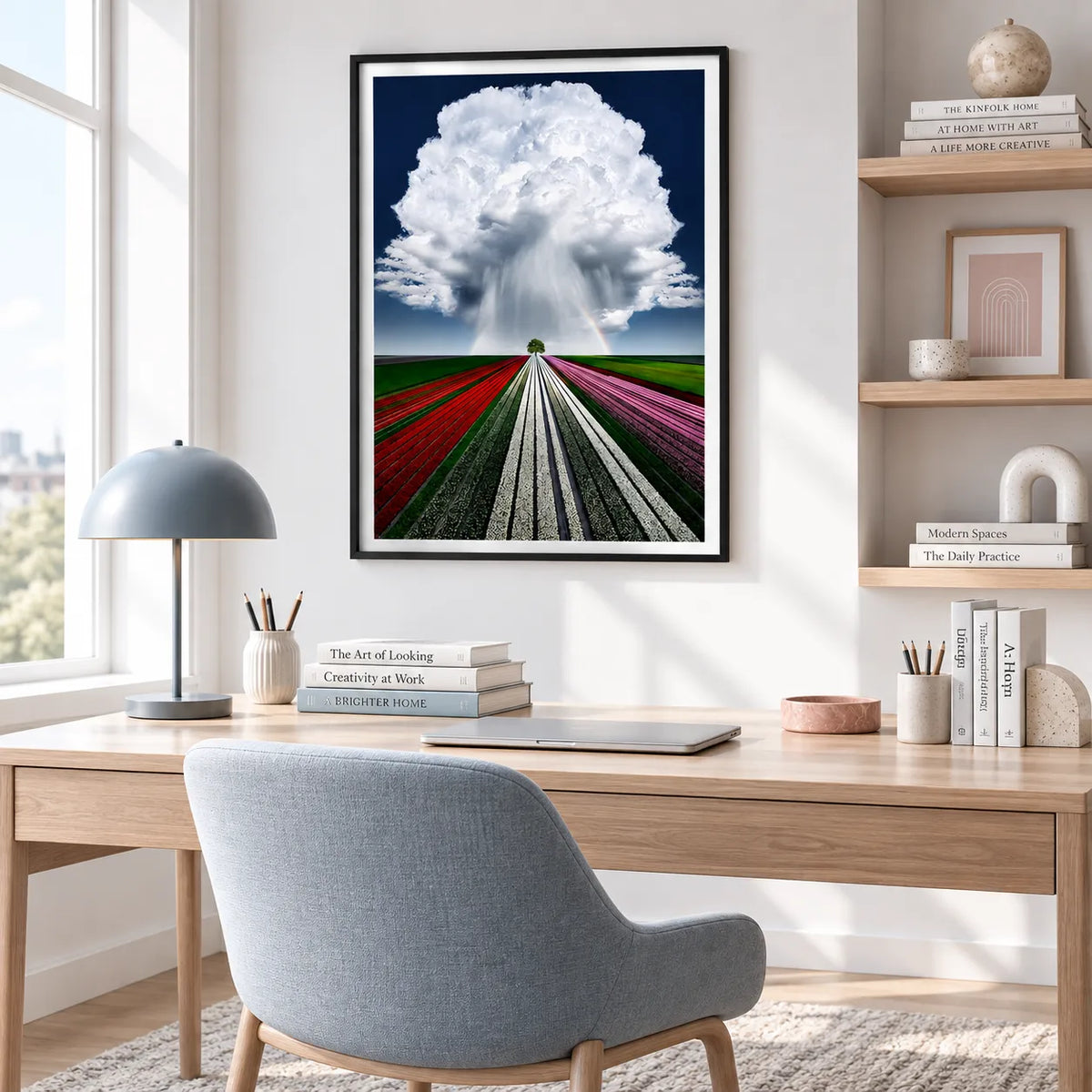 Giant Cloud Over Colorful Fields Wall Art 6