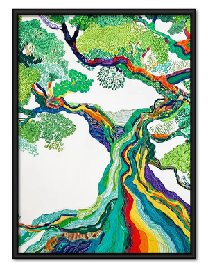 Colorful Abstract Tree Botanical Wall Art