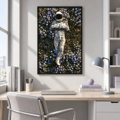 Astronaut in Purple Flower Field Wall Art 2