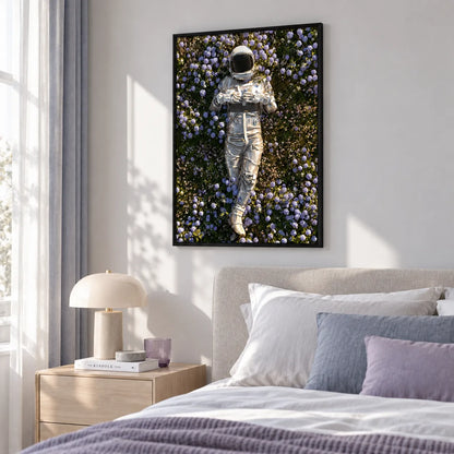 Astronaut in Purple Flower Field Wall Art 5
