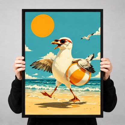 Cool Seagull Beach Ball Wall Art 3