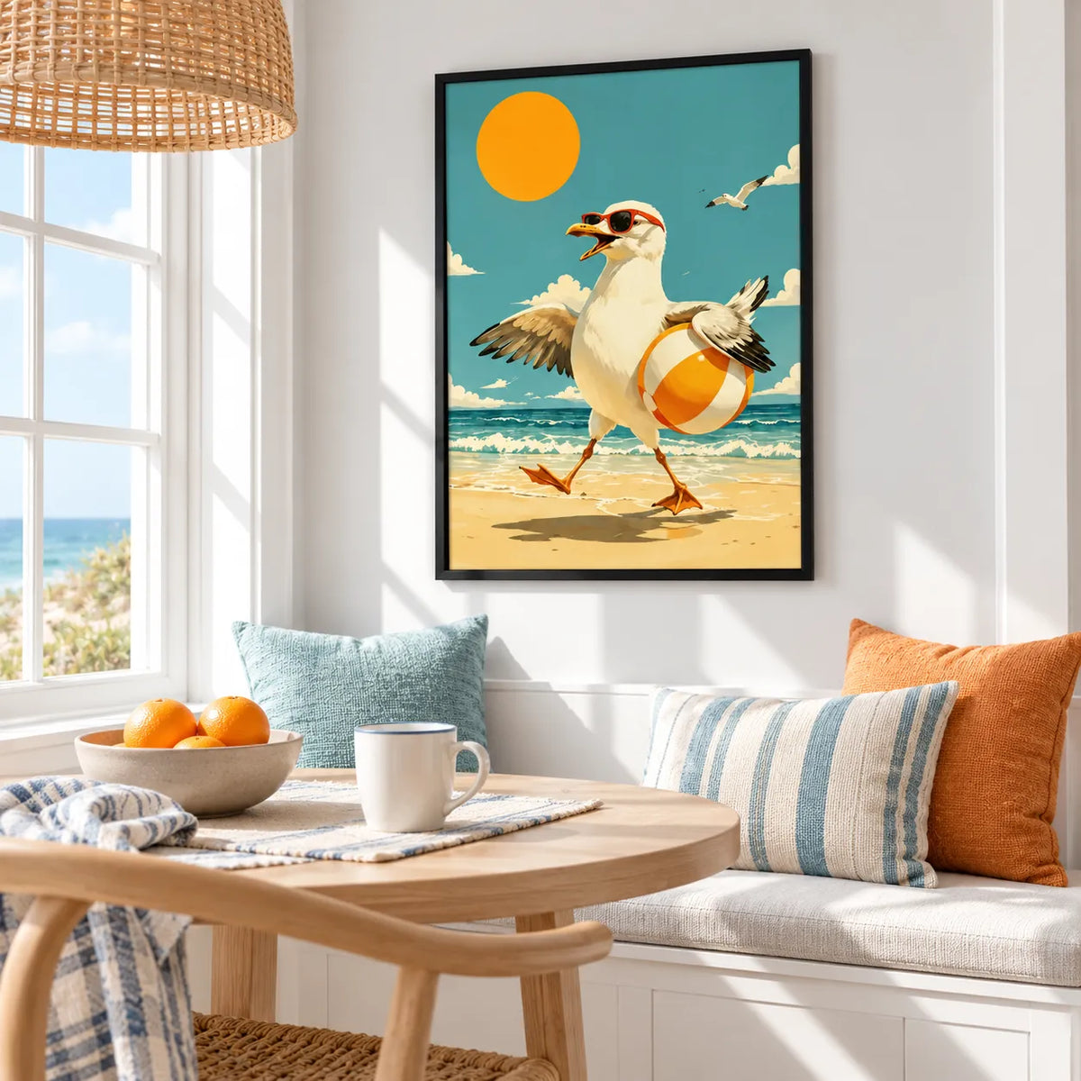 Cool Seagull Beach Ball Wall Art 5
