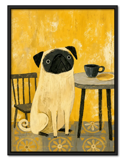 Pug Coffee Morning Wall Art