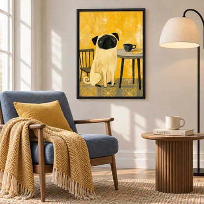 Pug Coffee Morning Wall Art 2