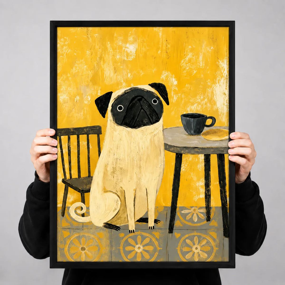 Pug Coffee Morning Wall Art 3