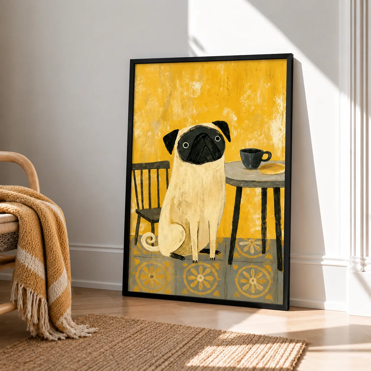 Pug Coffee Morning Wall Art 4