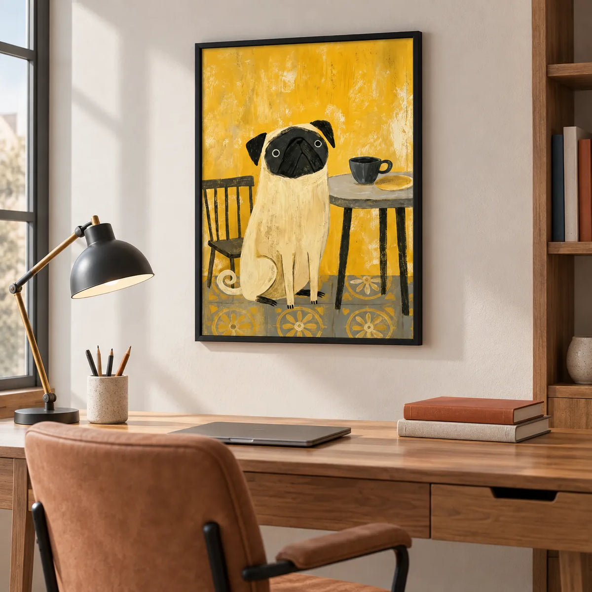 Pug Coffee Morning Wall Art 5