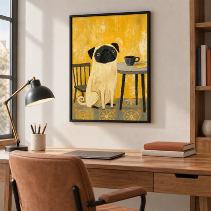 Pug Coffee Morning Wall Art 5