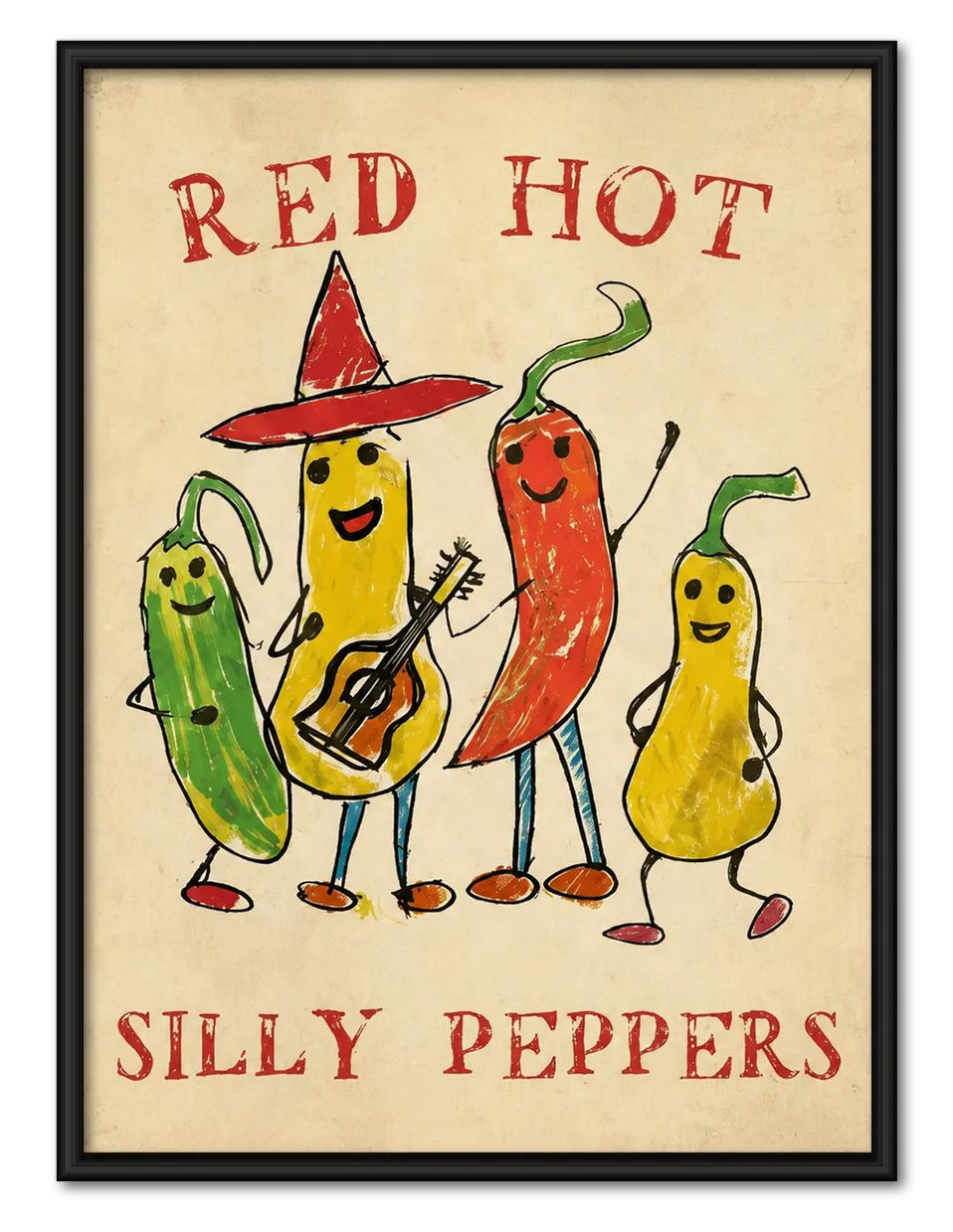 Red Hot Silly Peppers Wall Art 1