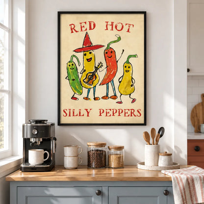 Red Hot Silly Peppers Wall Art 2