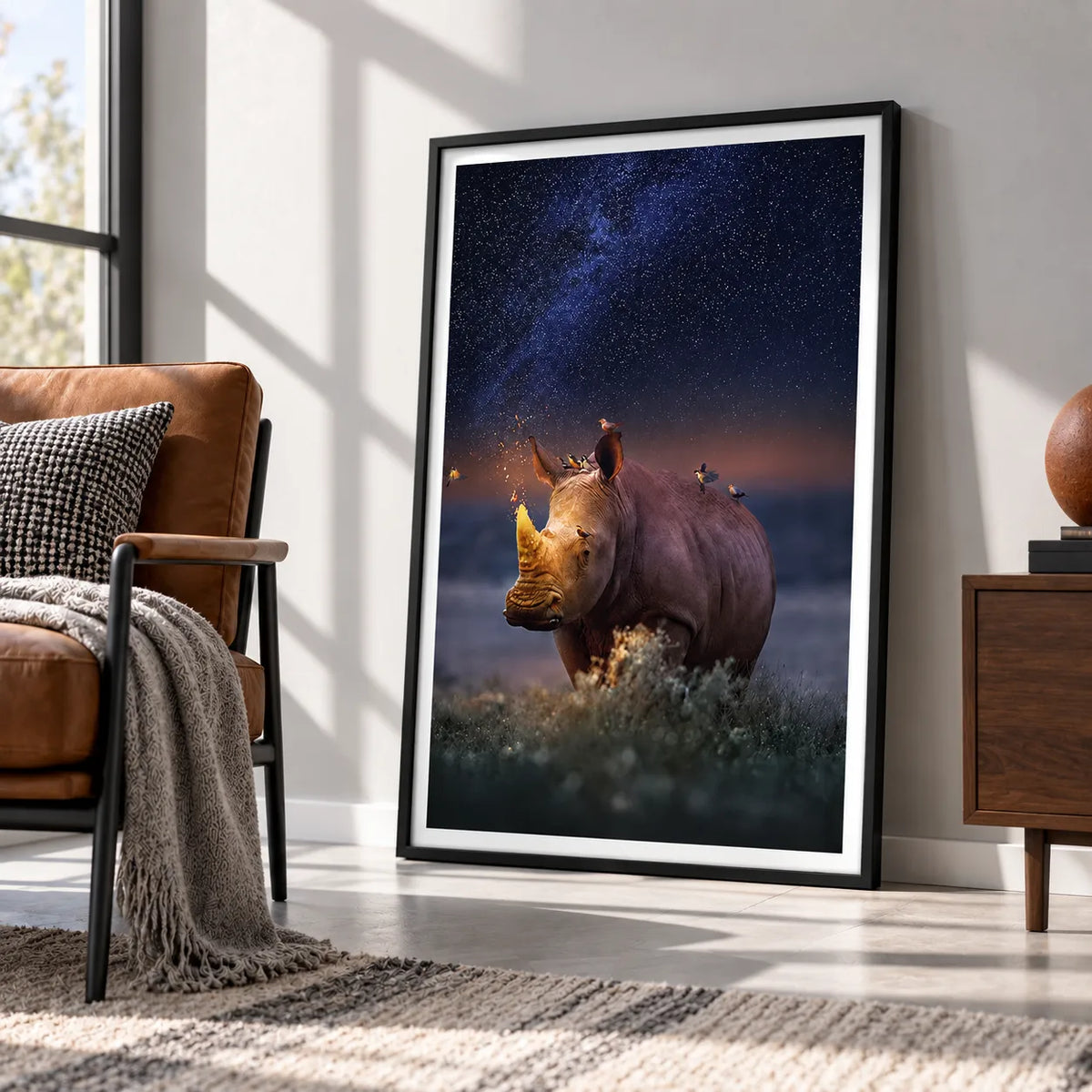Rhino Under Starry Sky Wall Art 4