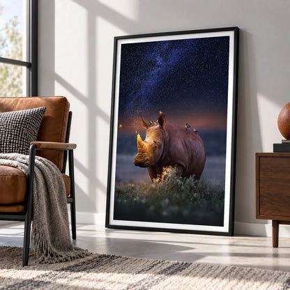 Rhino Under Starry Sky Wall Art 4