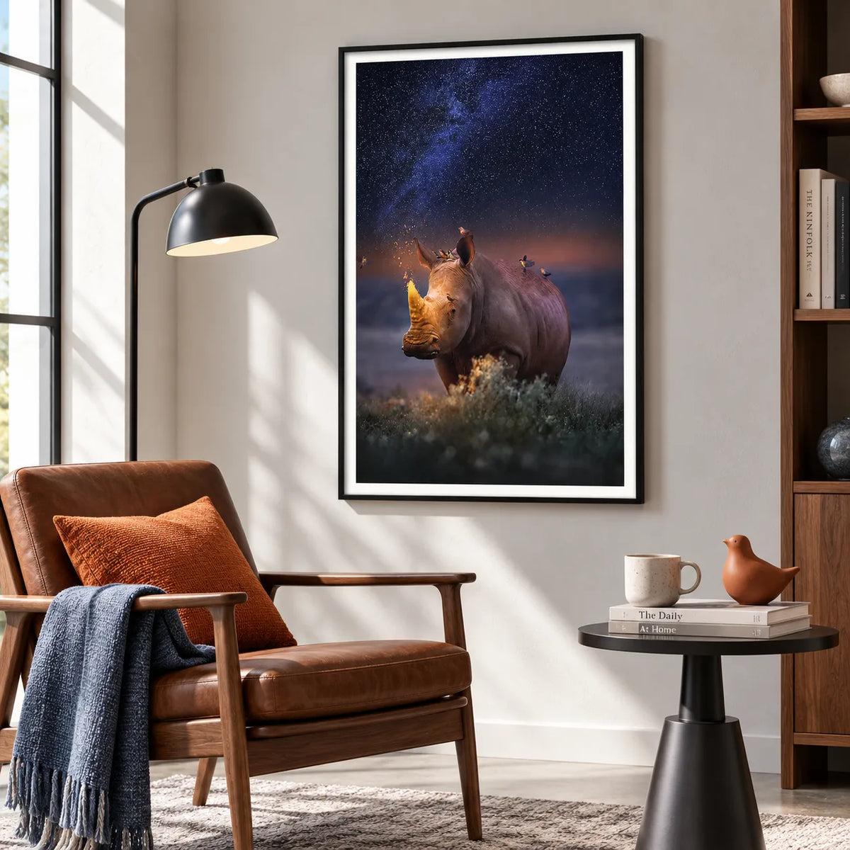 Rhino Under Starry Sky Wall Art 6