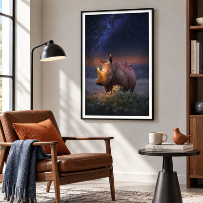 Rhino Under Starry Sky Wall Art 6