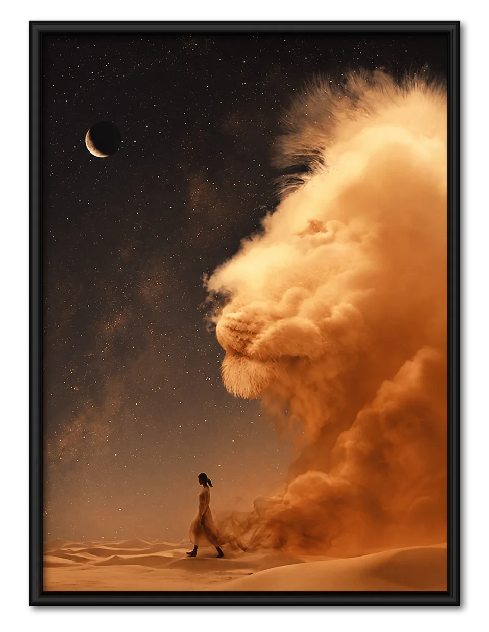 Cosmic Lion Cloud Desert Wall Art 1