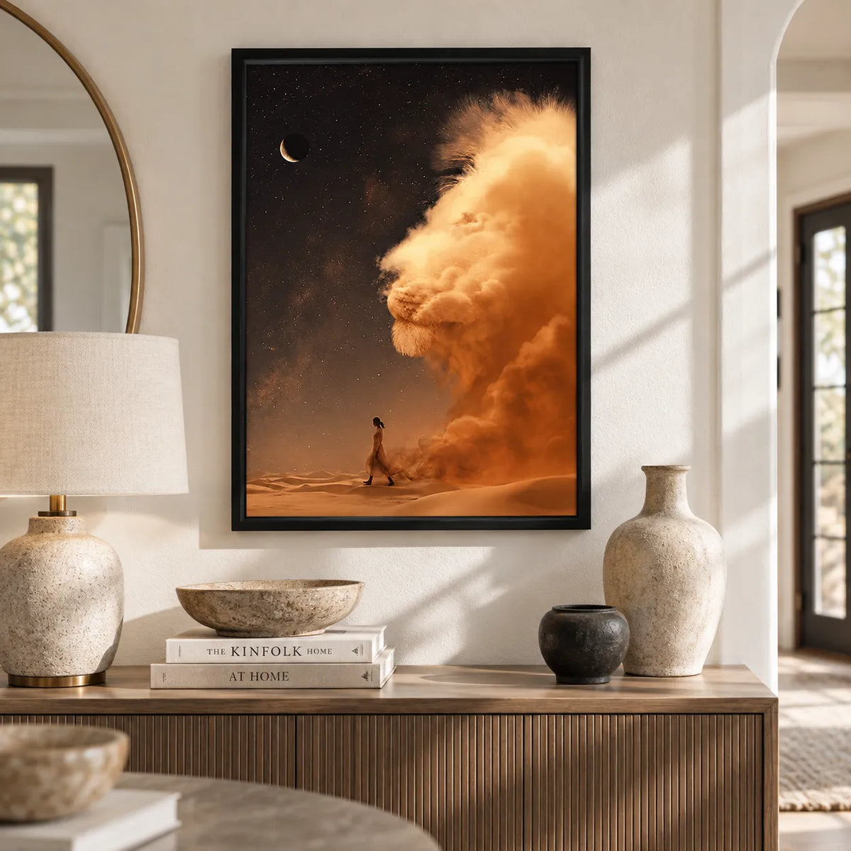 Cosmic Lion Cloud Desert Wall Art 2