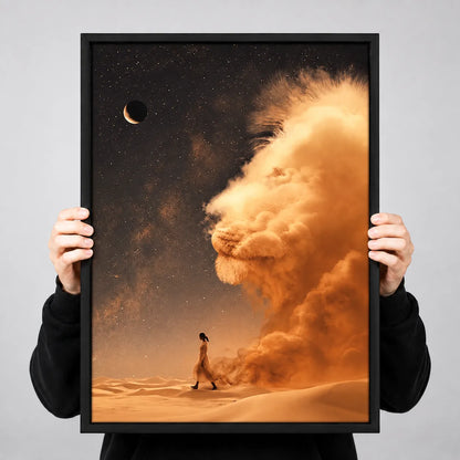 Cosmic Lion Cloud Desert Wall Art 3