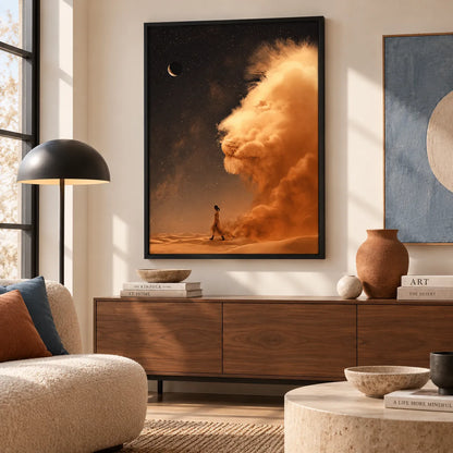 Cosmic Lion Cloud Desert Wall Art 5