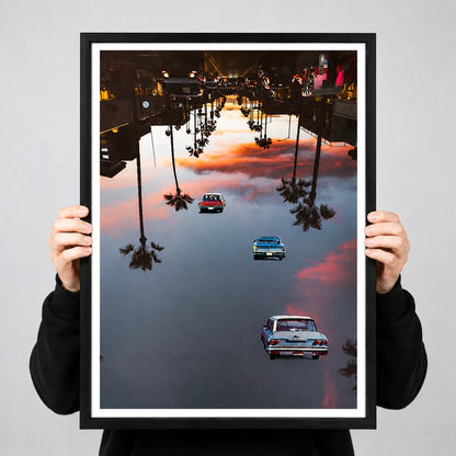 Upside Down City Classic Cars Surreal Wall Art 3