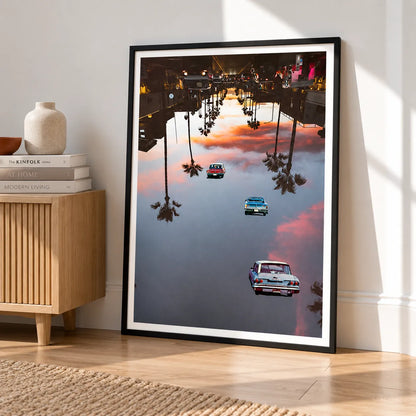 Upside Down City Classic Cars Surreal Wall Art 4
