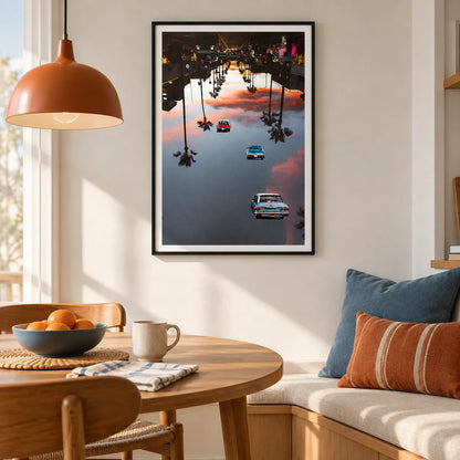 Upside Down City Classic Cars Surreal Wall Art 5