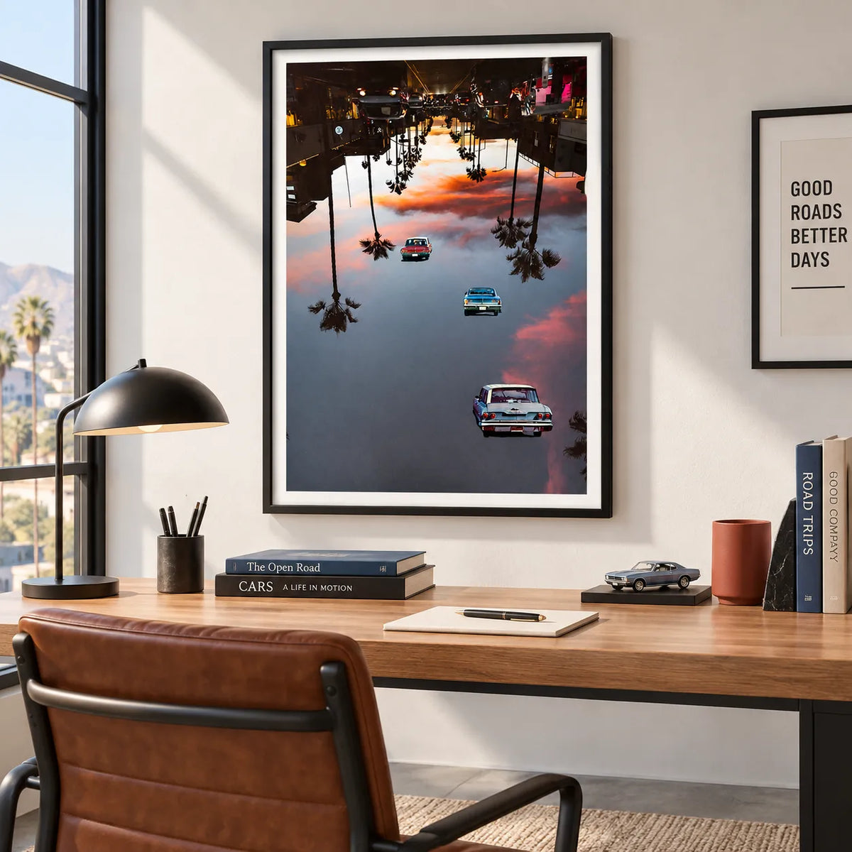 Upside Down City Classic Cars Surreal Wall Art 6