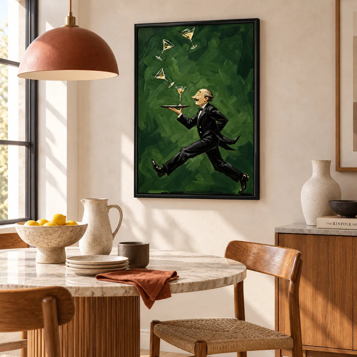 Running Waiter Martini Cocktail Wall Art 5