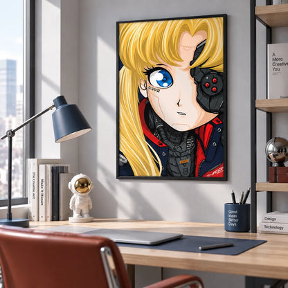 Cyberpunk Blonde Cyborg Girl Wall Art 5