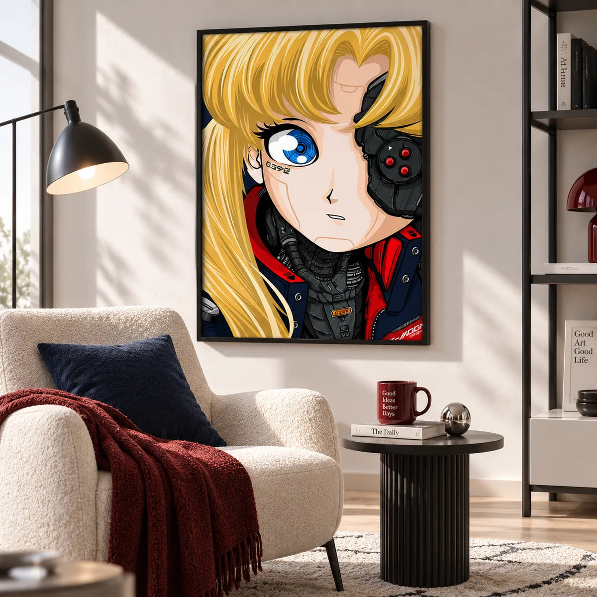 Cyberpunk Blonde Cyborg Girl Wall Art 6