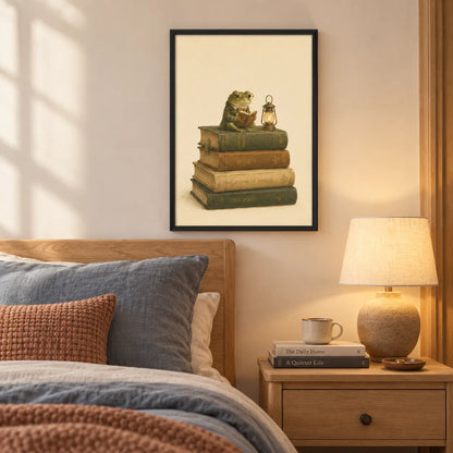 Reading Frog Vintage Book Stack Wall Art 5