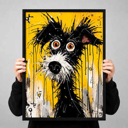 Black Dog Yellow Graffiti Wall Art 3