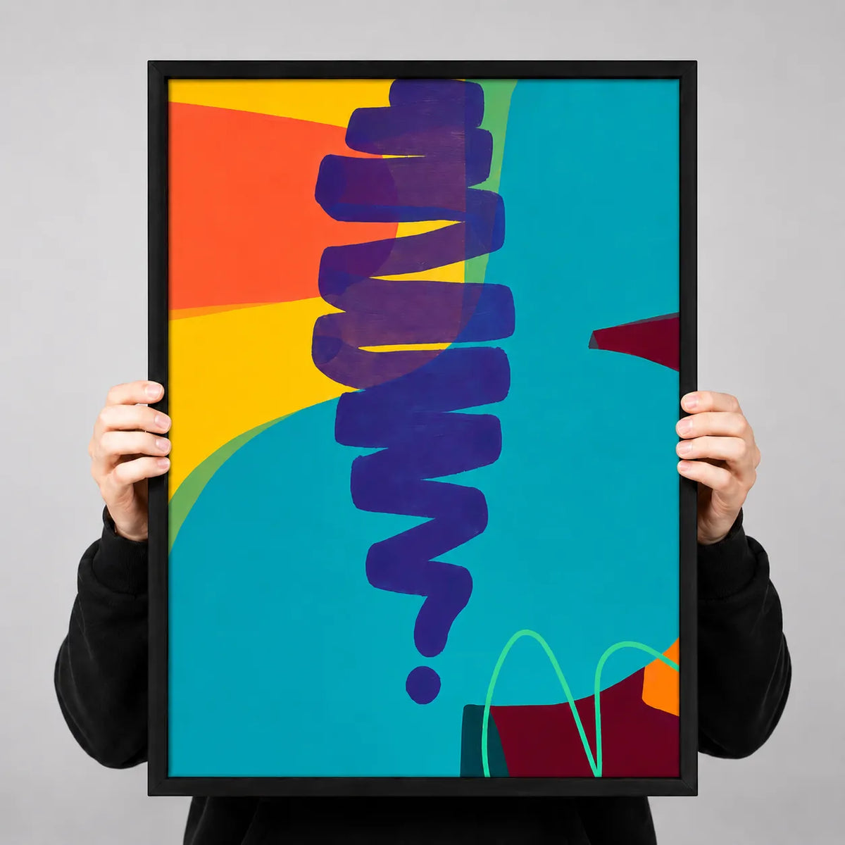 Colorful Abstract Brush Shapes Wall Art 3