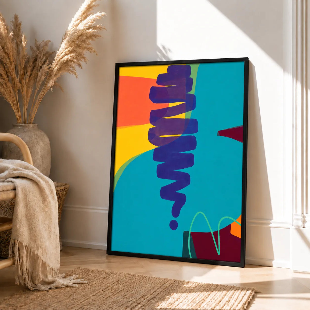 Colorful Abstract Brush Shapes Wall Art 4