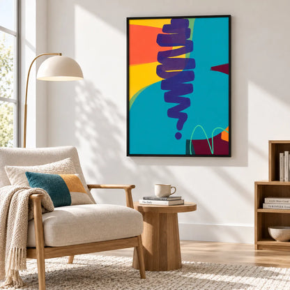 Colorful Abstract Brush Shapes Wall Art 5