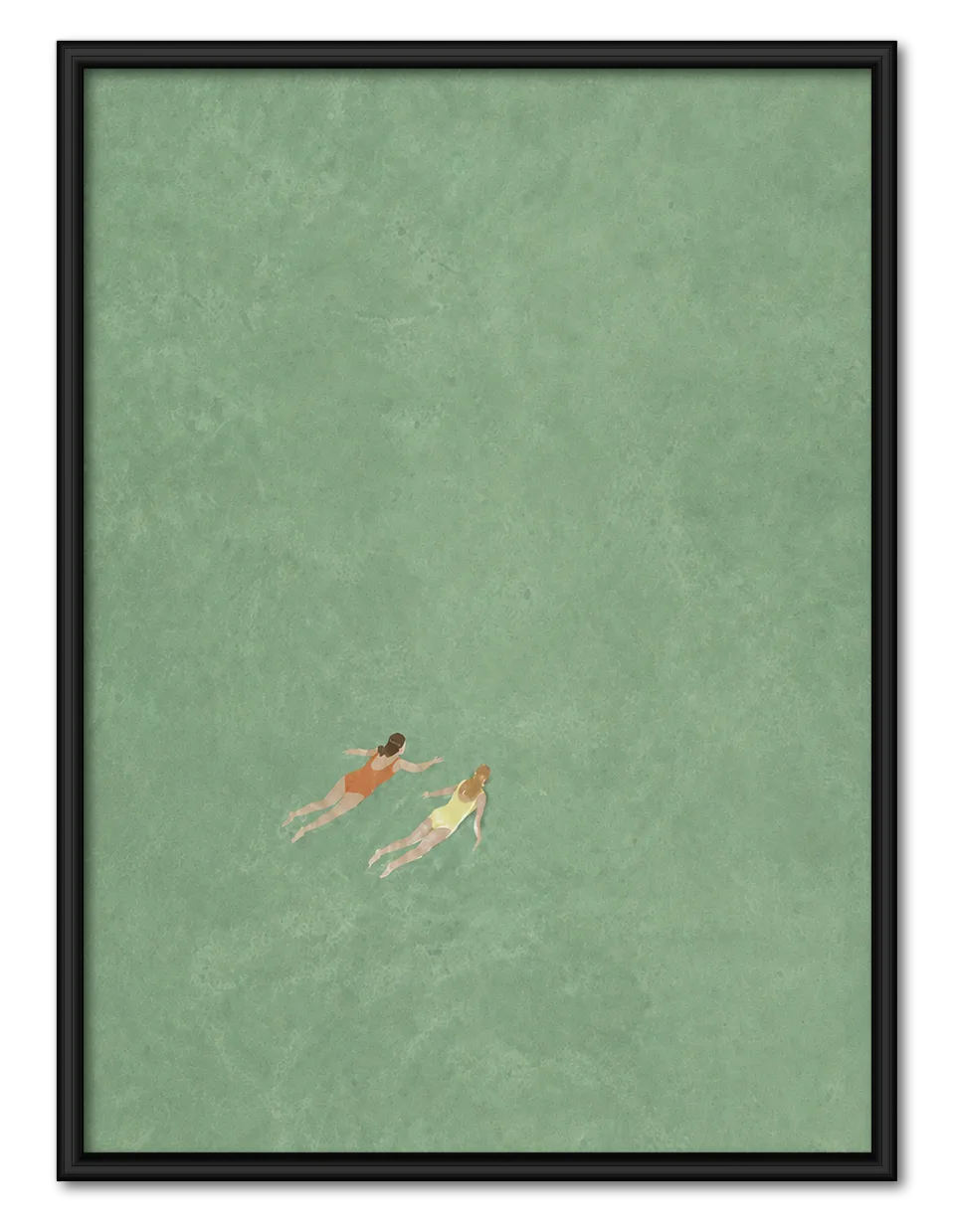 Two Swimmers Minimal Pool Wall Art 1