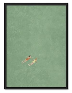 Two Swimmers Minimal Pool Wall Art