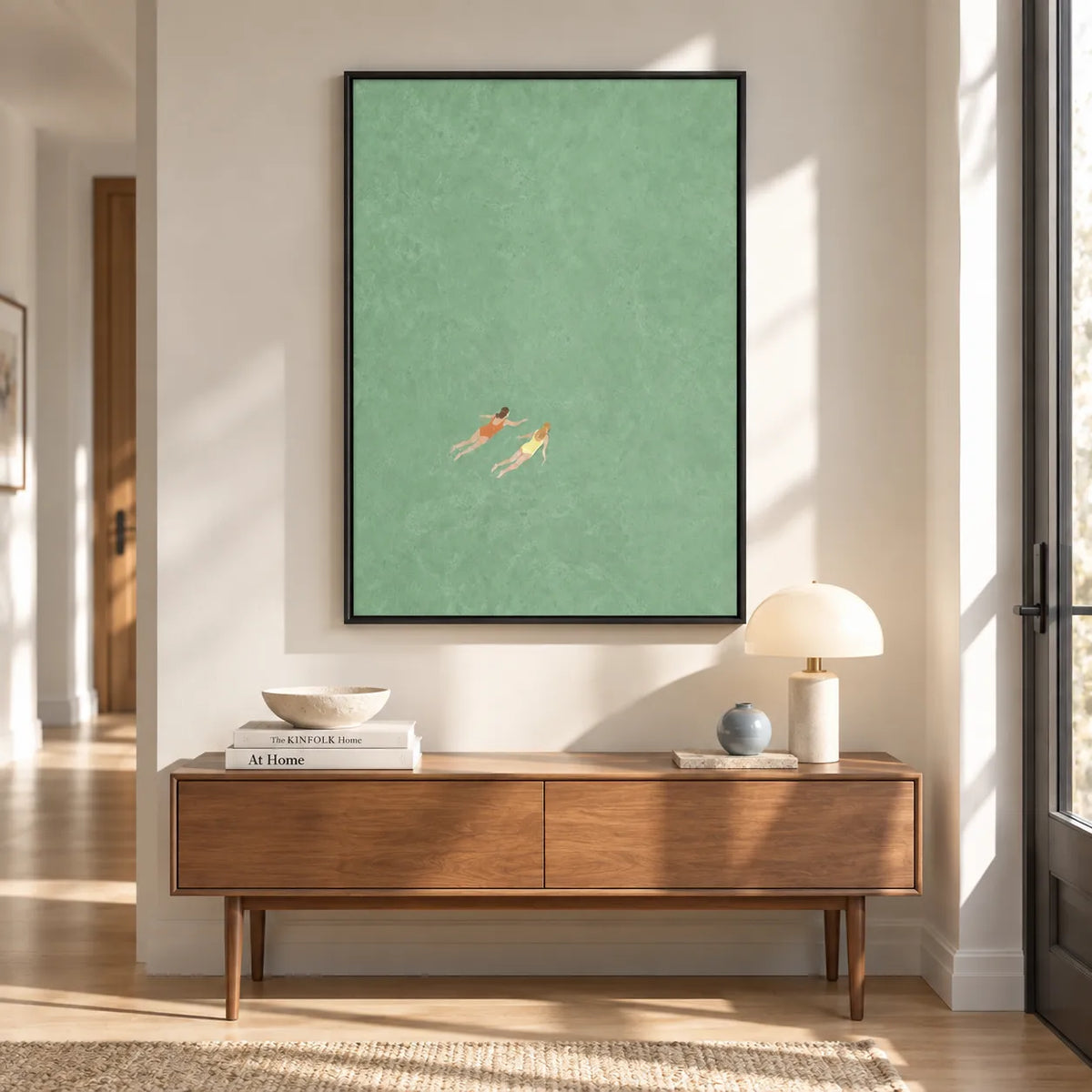 Two Swimmers Minimal Pool Wall Art 2