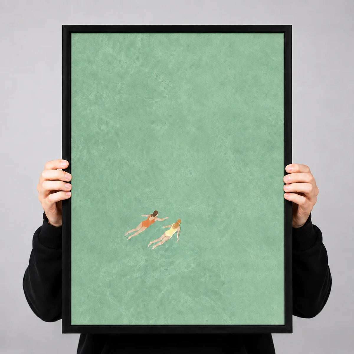 Two Swimmers Minimal Pool Wall Art 3