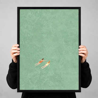 Two Swimmers Minimal Pool Wall Art 3