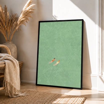 Two Swimmers Minimal Pool Wall Art 4